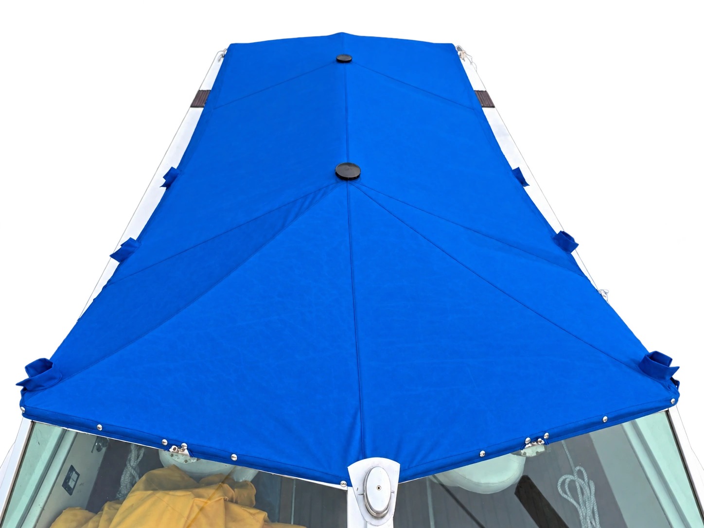View Blue canvas boat cover