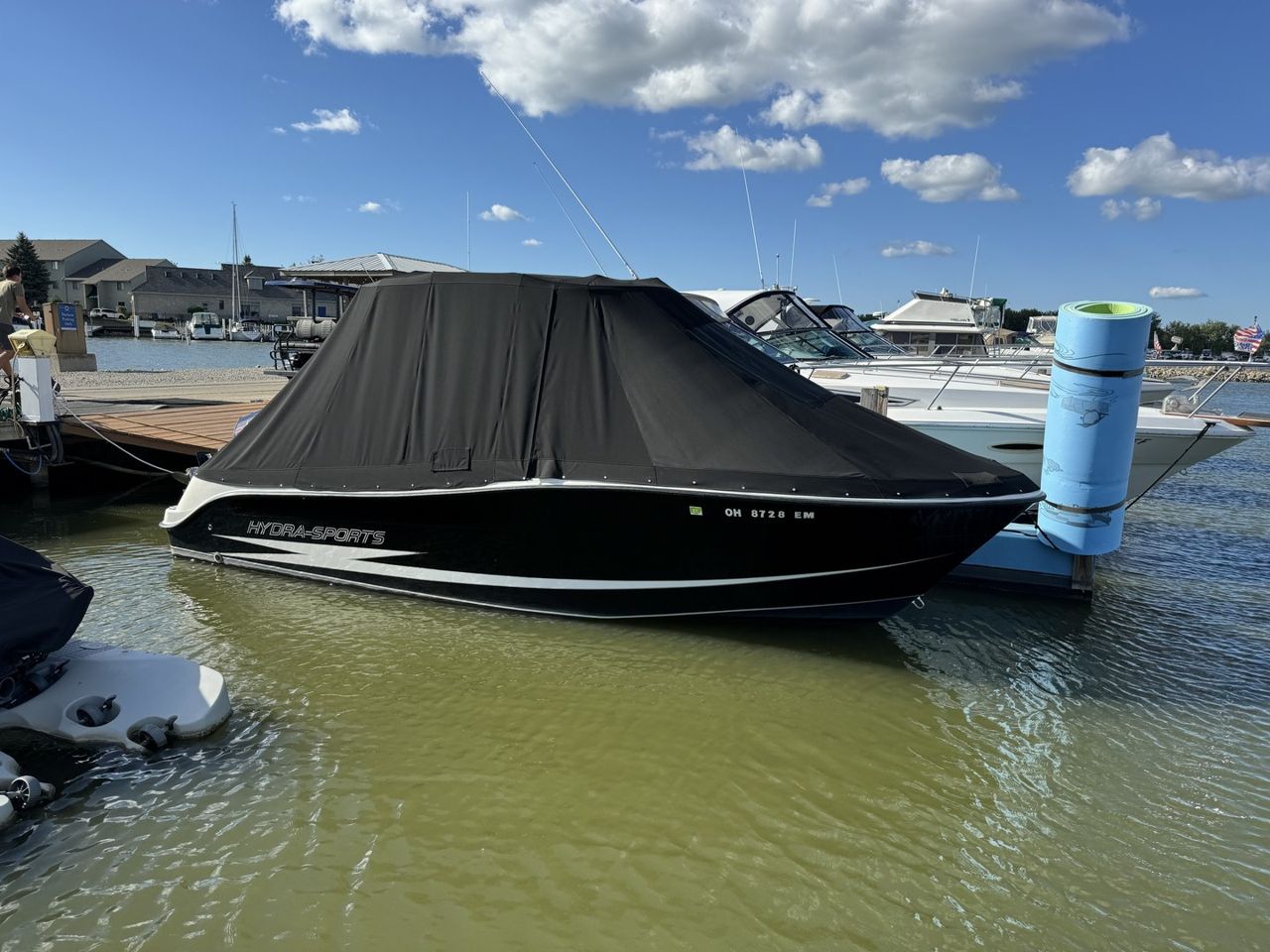 View Dark fitted boat cover